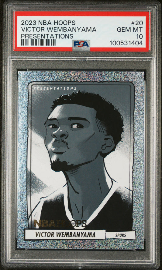Victor Wembanyama 2023 Panini NBA Hoops Presentations #20 PSA 10 - Front