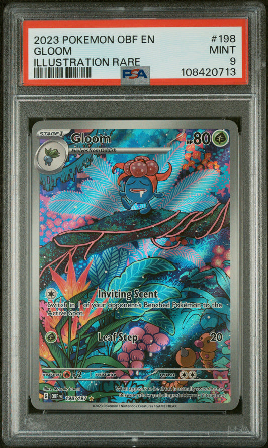 Gloom 2023 Pokemon Obf En-Obsidian Flames #198 Illustration Rare PSA 9 - Front