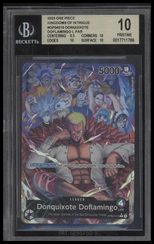 Donquixote Doflamingo ALT ART One Piece Kingdoms of Intrigue #OP04019 BGS 10.0 - Front