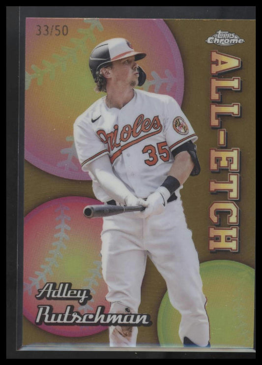 Adley Rutschman 2024 Topps Chrome Logofractor Edition Gold MLB Refractors #/50 - Front