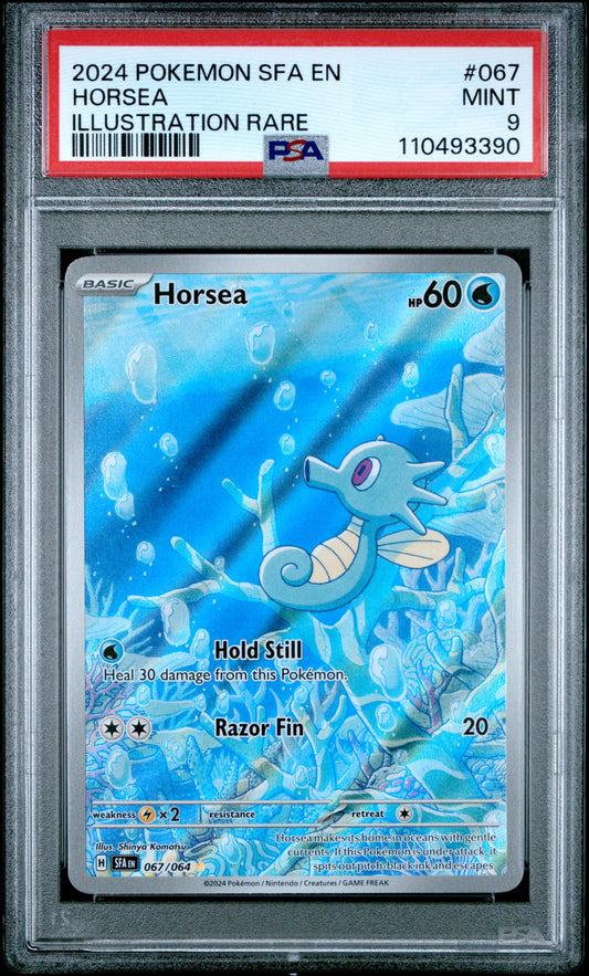 Horsea 2024 Pokemon Sfa En-Shrouded Fable #067 Illustration Rare PSA 9 - Front