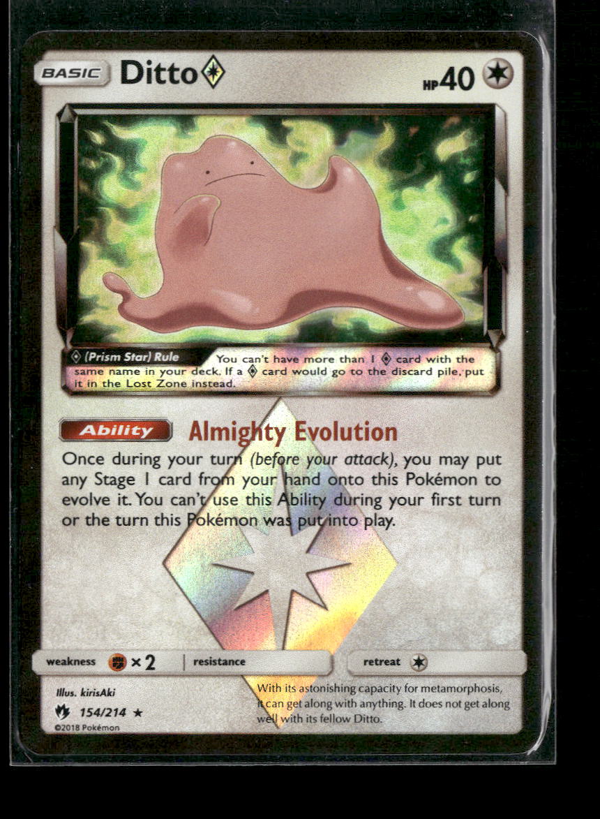 Ditto Prism Star SM - Lost Thunder #154/214 - Front