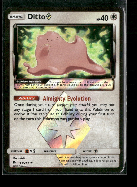 Ditto Prism Star SM - Lost Thunder #154/214 - Front