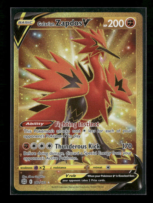 Galarian Zapdos V (Secret) SWSH09: Brilliant Stars #182/172 - Front