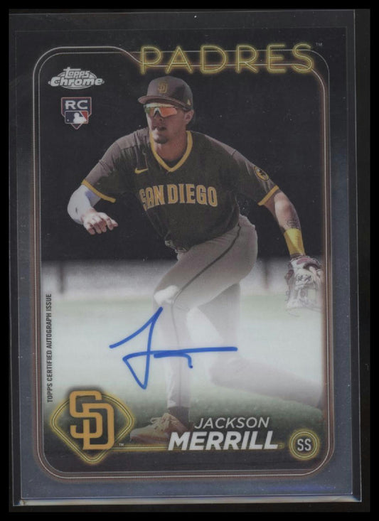 Jackson Merrill 2024 Topps Chrome Update #RA-JME Rookie Autographs - Front