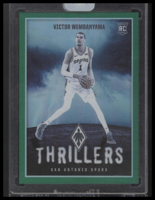 Victor Wembanyama 2023-24 Panini Phoenix #2 Thrillers Green #/5 - Front