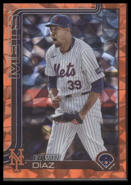 Edwin Díaz 2025 Topps #286 Orange Holo Foil #/25 - Front