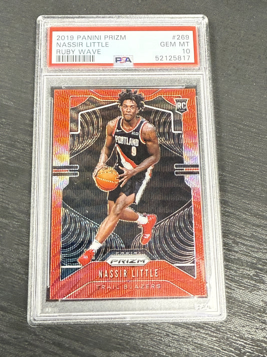 Nassir Little 2019 Panini Prizm #269 Ruby Wave PSA 10 - Front