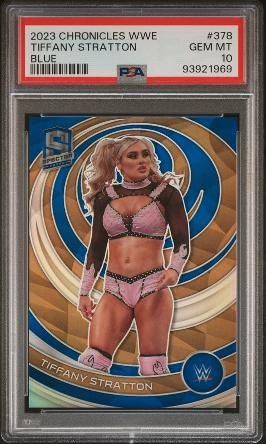 Tiffany Stratton 2023 Panini Chronicles Wwe #378 Blue PSA 10 - Front