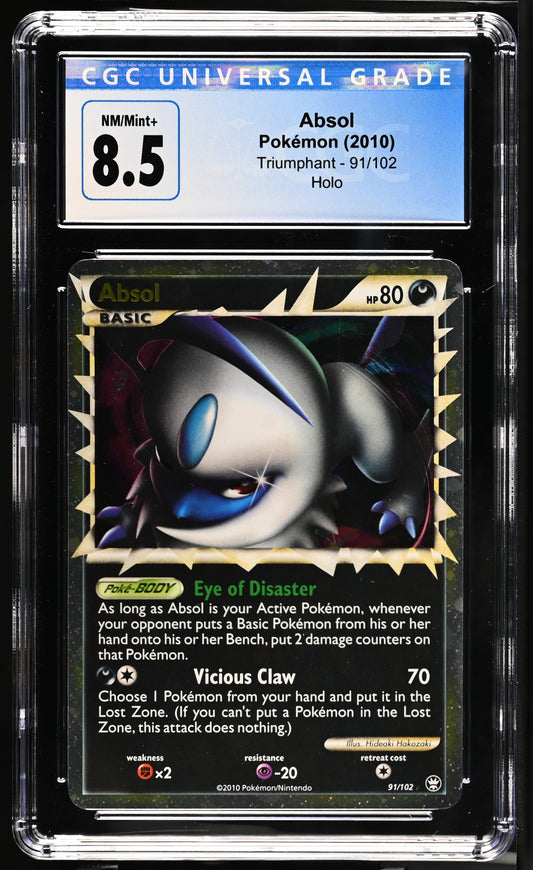 Absol 2010 Triumphant #91/102 CGC 8.5 - Front