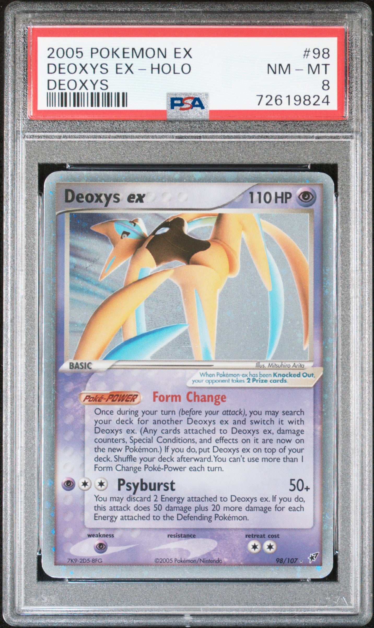Deoxys Ex-Holo 2005 Pokemon Ex Deoxys #98 Deoxys PSA 8 - Front