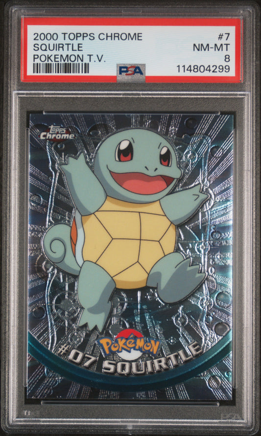 Squirtle 2000 Topps Chrome Pokemon T.V. #7 Pokemon T.V. PSA 8 - Front