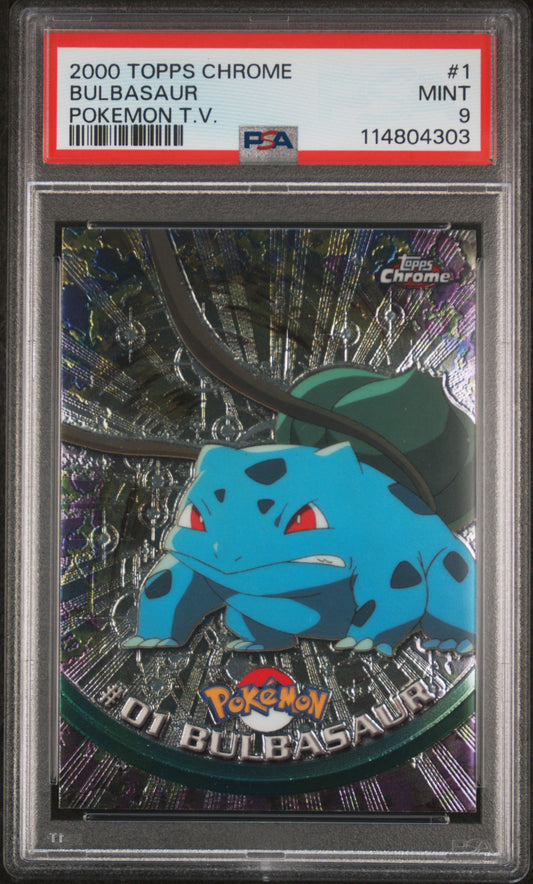 Bulbasaur 2000 Topps Chrome Pokemon T.V. #1 Pokemon T.V. PSA 9 - Front