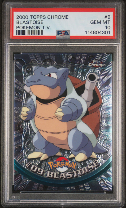 Blastoise 2000 Topps Chrome Pokemon T.V. #9 Pokemon T.V. PSA 10 - Front