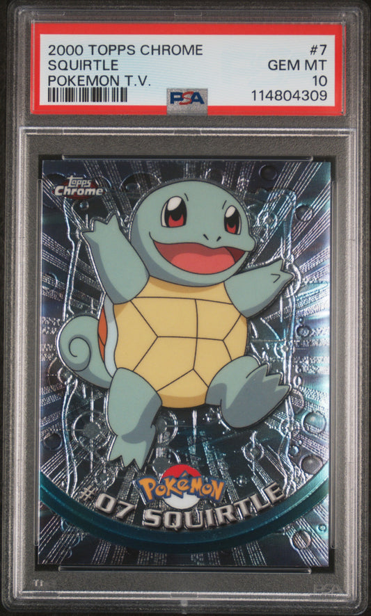 Squirtle 2000 Topps Chrome Pokemon T.V. #7 Pokemon T.V. PSA 10 - Front