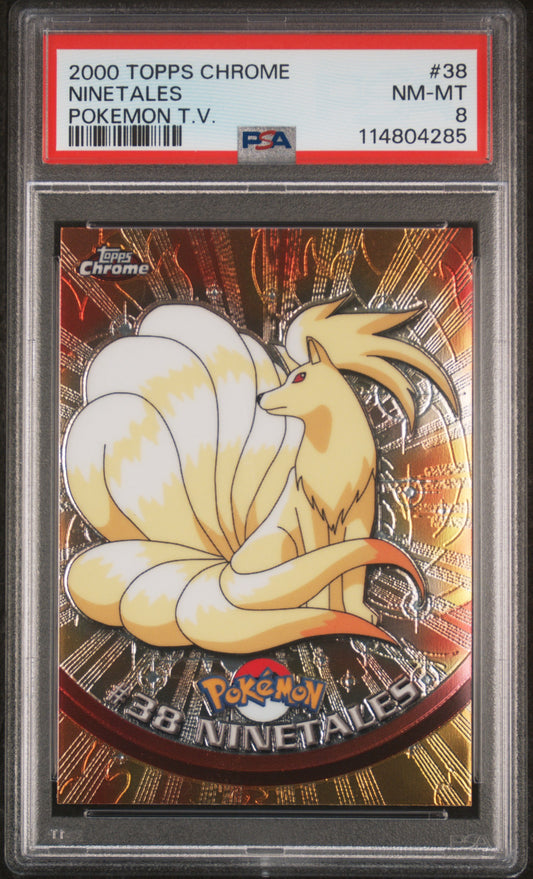 Ninetales 2000 Topps Chrome Pokemon T.V. #38 Pokemon T.V. PSA 8 - Front