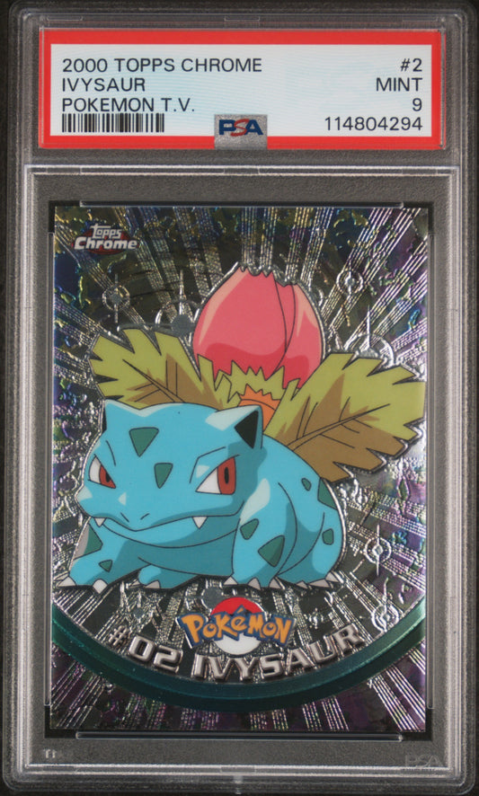 Ivysaur 2000 Topps Chrome Pokemon T.V. #2 Pokemon T.V. PSA 9 - Front