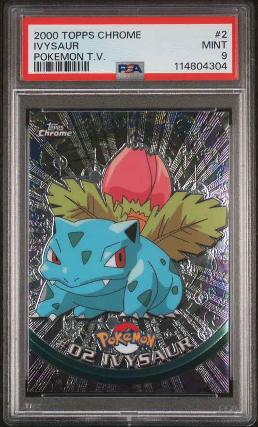 Ivysaur 2000 Topps Chrome Pokemon T.V. #2 Pokemon T.V. PSA 9 - Front