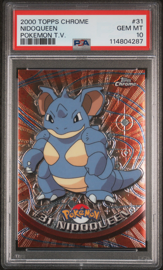 Nidoqueen 2000 Topps Chrome Pokemon T.V. #31 Pokemon T.V. PSA 10 - Front