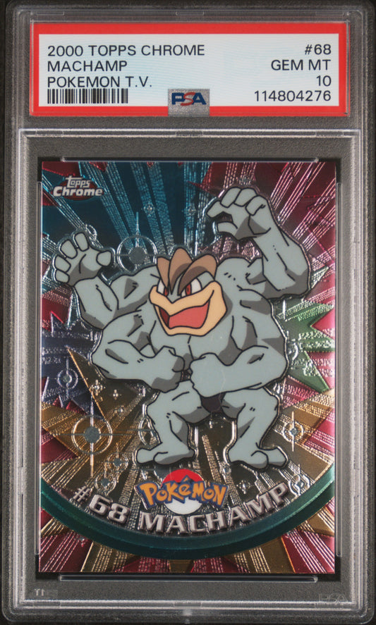 Machamp 2000 Topps Chrome Pokemon T.V. #68 Pokemon T.V. PSA 10 - Front