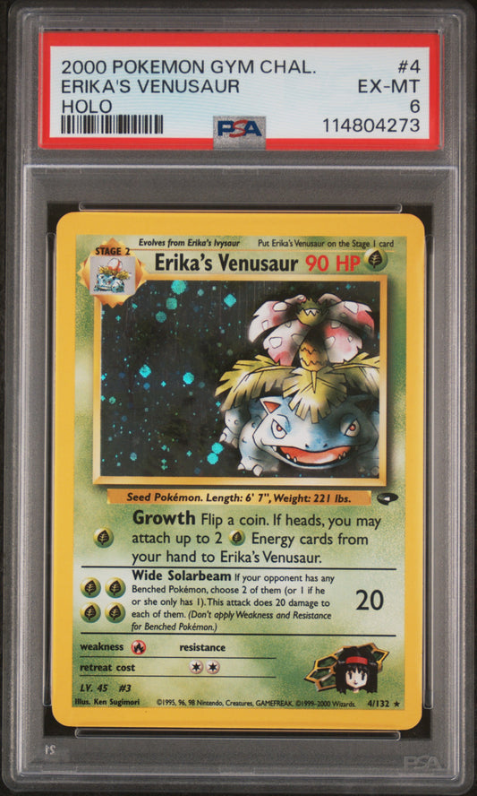 Erika'S Venusaur 2000 Pokemon Gym Challenge #4 Holo PSA 6 - Front
