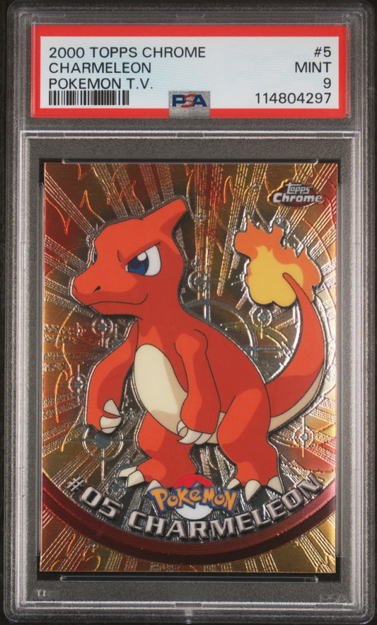 Charmeleon 2000 Topps Chrome Pokemon T.V. #5 Pokemon T.V. PSA 9 - Front