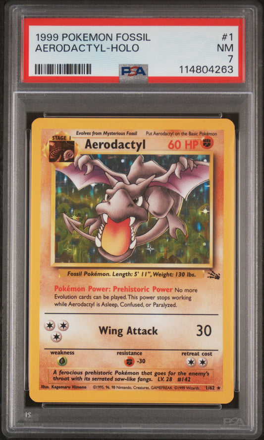 Aerodactyl-Holo 1999 Pokemon Fossil #1 PSA 7 - Front