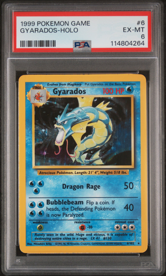 Gyarados-Holo 1999 Pokemon Game #6 PSA 6 - Front