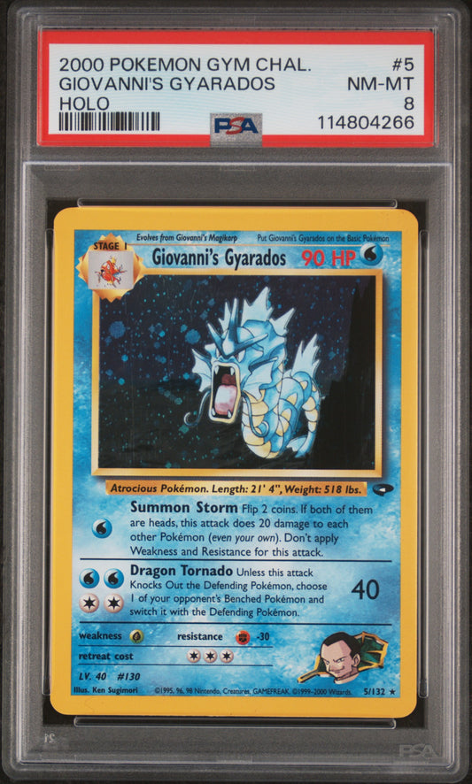 Giovanni'S Gyarados 2000 Pokemon Gym Challenge #5 Holo PSA 8 - Front