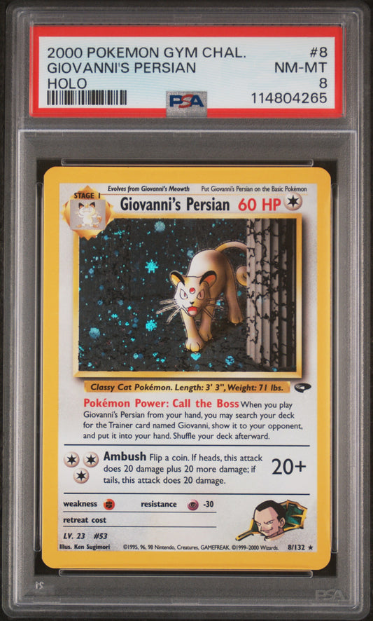 Giovanni'S Persian 2000 Pokemon Gym Challenge #8 Holo PSA 8 - Front