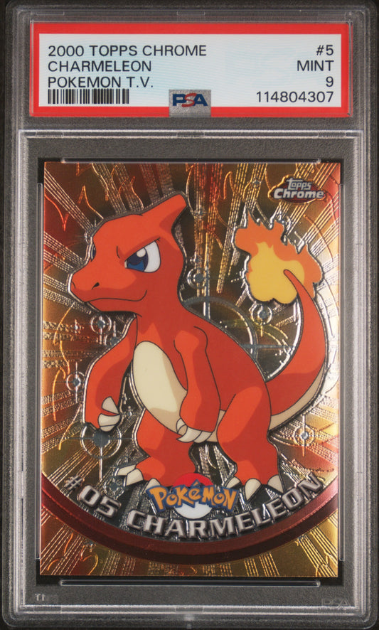 Charmeleon 2000 Topps Chrome Pokemon T.V. #5 Pokemon T.V. PSA 9 - Front