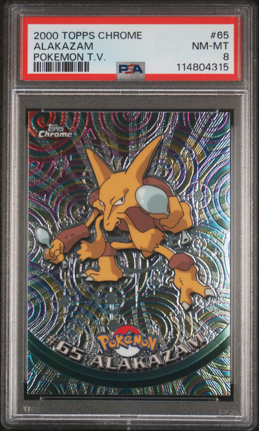 Alakazam 2000 Topps Chrome Pokemon T.V. #65 Pokemon T.V. PSA 8 - Front
