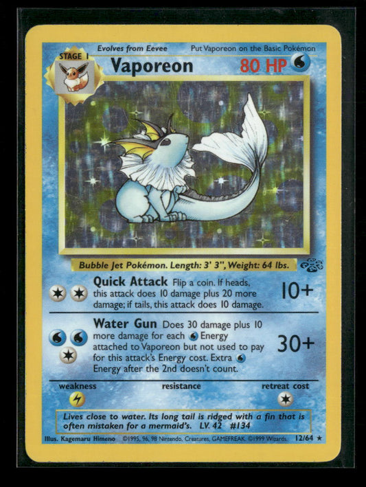 Vaporeon (12) Jungle #12/64 - Front