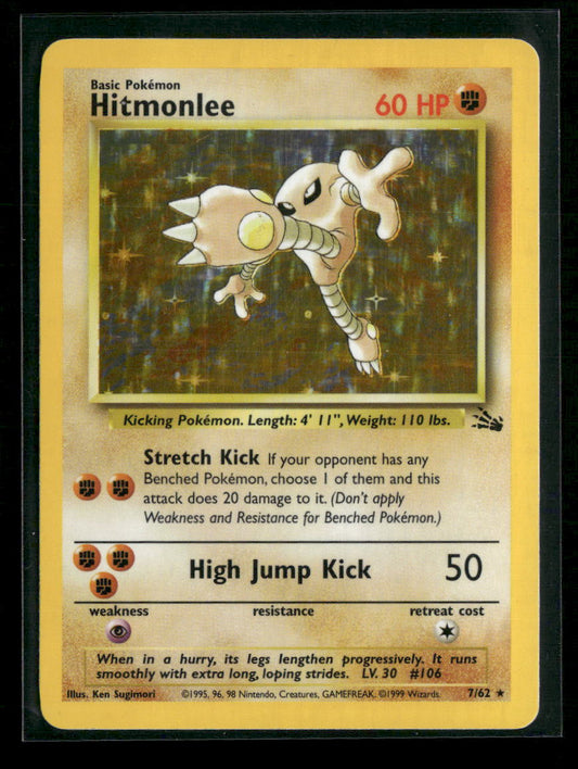 Hitmonlee (7) Fossil #07/62 - Front