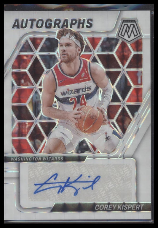 Corey Kispert 2023-24 Panini Mosaic #AM-KIS Autographs Mosaic White #/25 - Front
