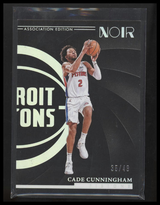 Cade Cunningham 2023-24 Panini Noir #58 Holo Silver #/49 - Front