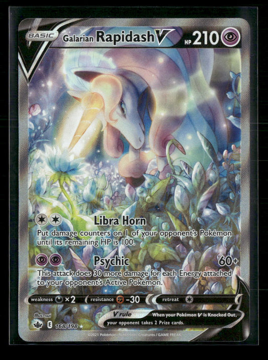 Galarian Rapidash V (Alternate Full Art) SWSH06: Chilling Reign #168/198 - Front