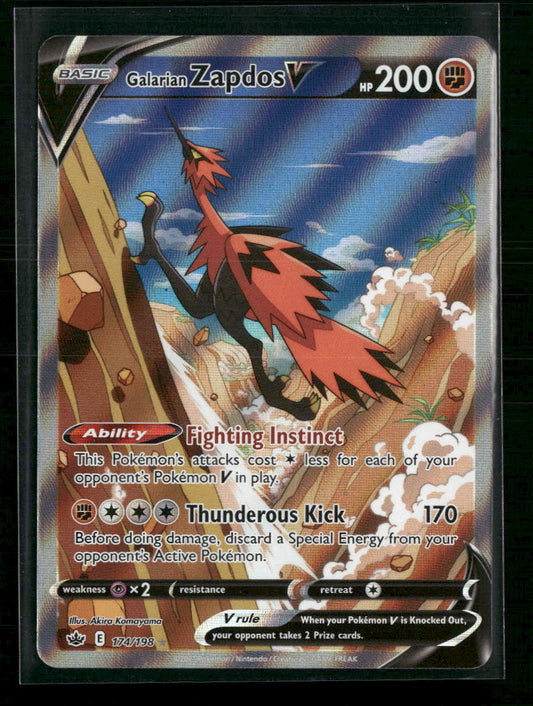 Galarian Zapdos V (Alternate Full Art) SWSH06: Chilling Reign #174/198 - Front