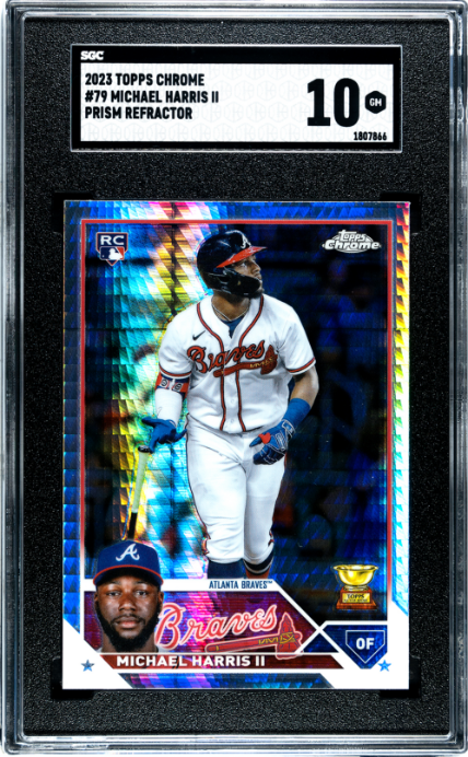 Michael Harris II 2023 Topps Chrome #79 Prism Ref. SGC 10 - Front