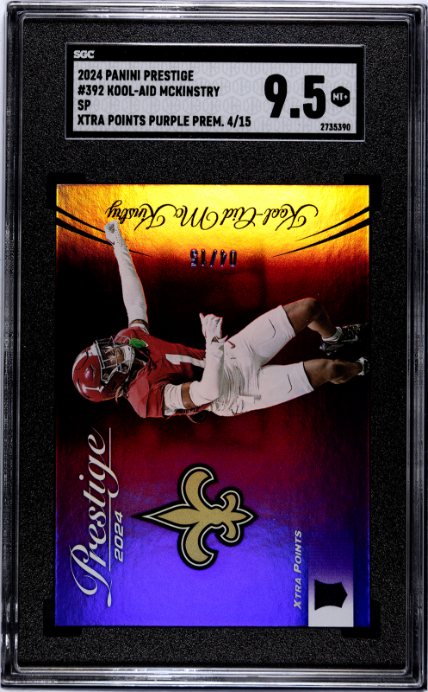 Kool-Aid Mckinstry 2024 Panini Prestige SP Xtra Points Purple Premium SGC 9.5 - Front