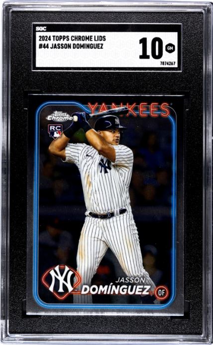Jasson Dominguez 2024 Topps Chrome Lids #44 SGC 10 - Front