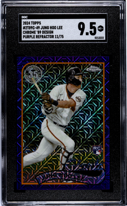 Jung Hoo Lee 2024 Topps #2T89C-49 Ch. '89 Purple Ref. SGC 9.5 - Front