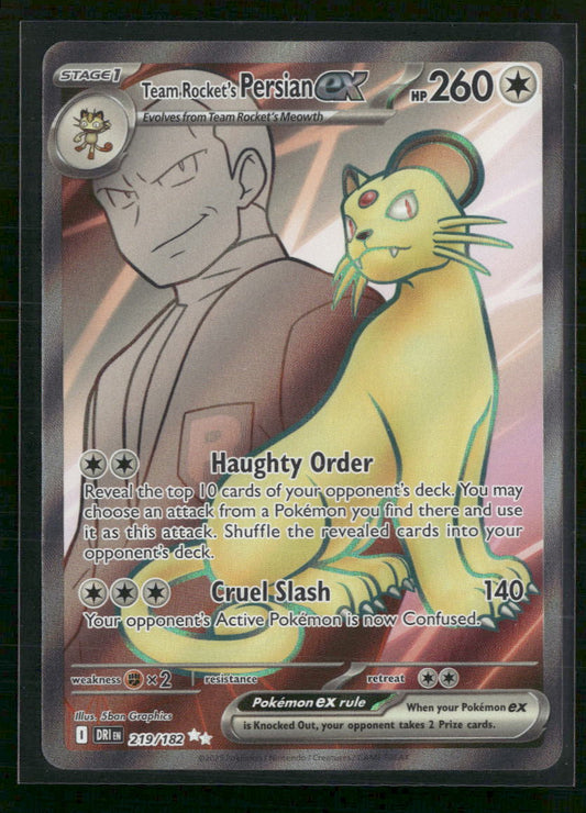 Team Rocket's Persian ex SV10: Destined Rivals #219/182 - Front