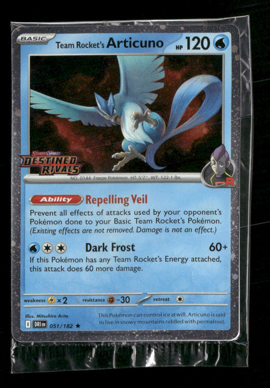 Team Rocket's Articuno SV10: Destined Rivals #051/182 DR Stamped - Front