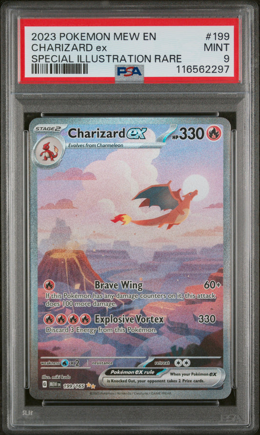 Charizard Ex 2023 Pokemon Mew En-151 #199 Special Illustration Rare PSA 9 - Front