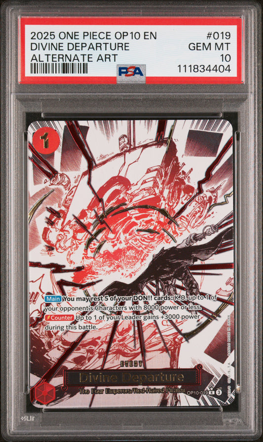 Divine Departure 2025 One Piece Op10-Royal Blood #019 Alternate Art PSA 10 - Front