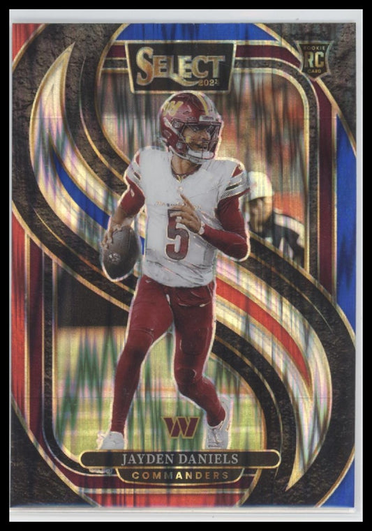 Jayden Daniels 2024 Panini Select #112 Black Red Blue Prizm - Front