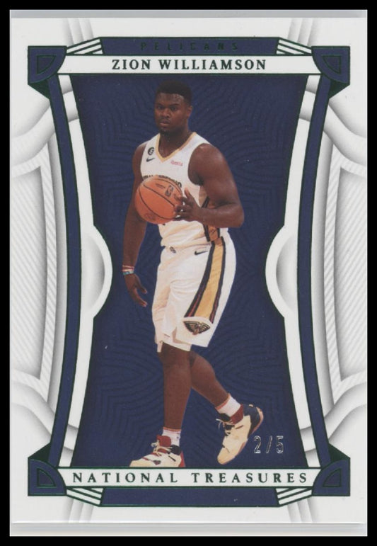 Zion Williamson 2022-23 Panini National Treasures #69 Emerald #/5 - Front