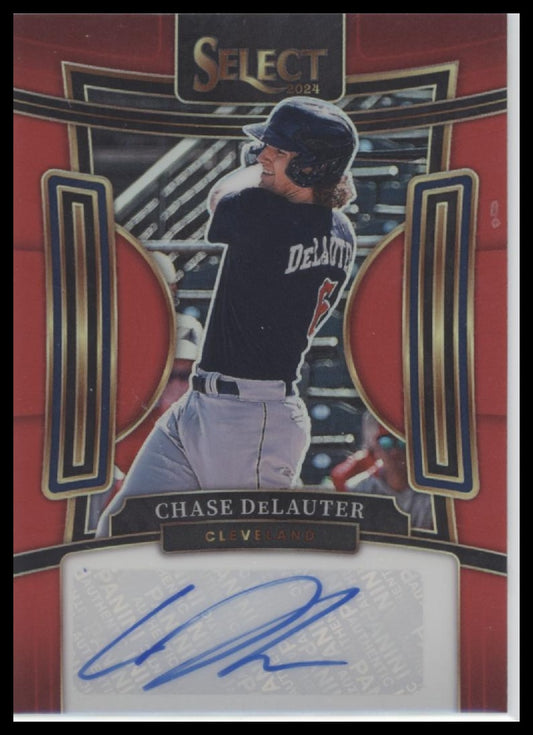 Chase DeLauter 2024 Panini Select #SIG-CD Signatures Red Prizms #/99 - Front