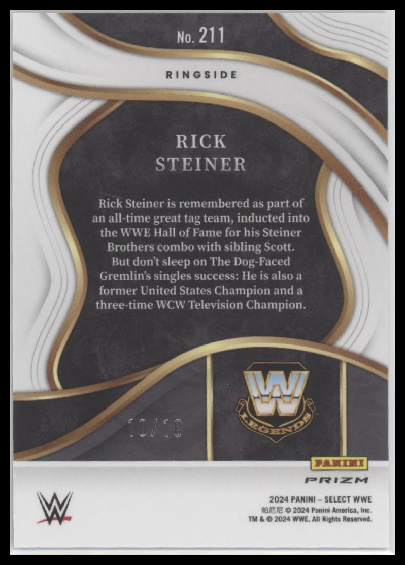 Rick Steiner 2024 Panini Select WWE #211 Gold Prizms #/10 - Back